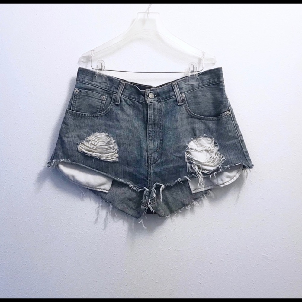 Levi’s Distressed Cut Off Denim Shorts